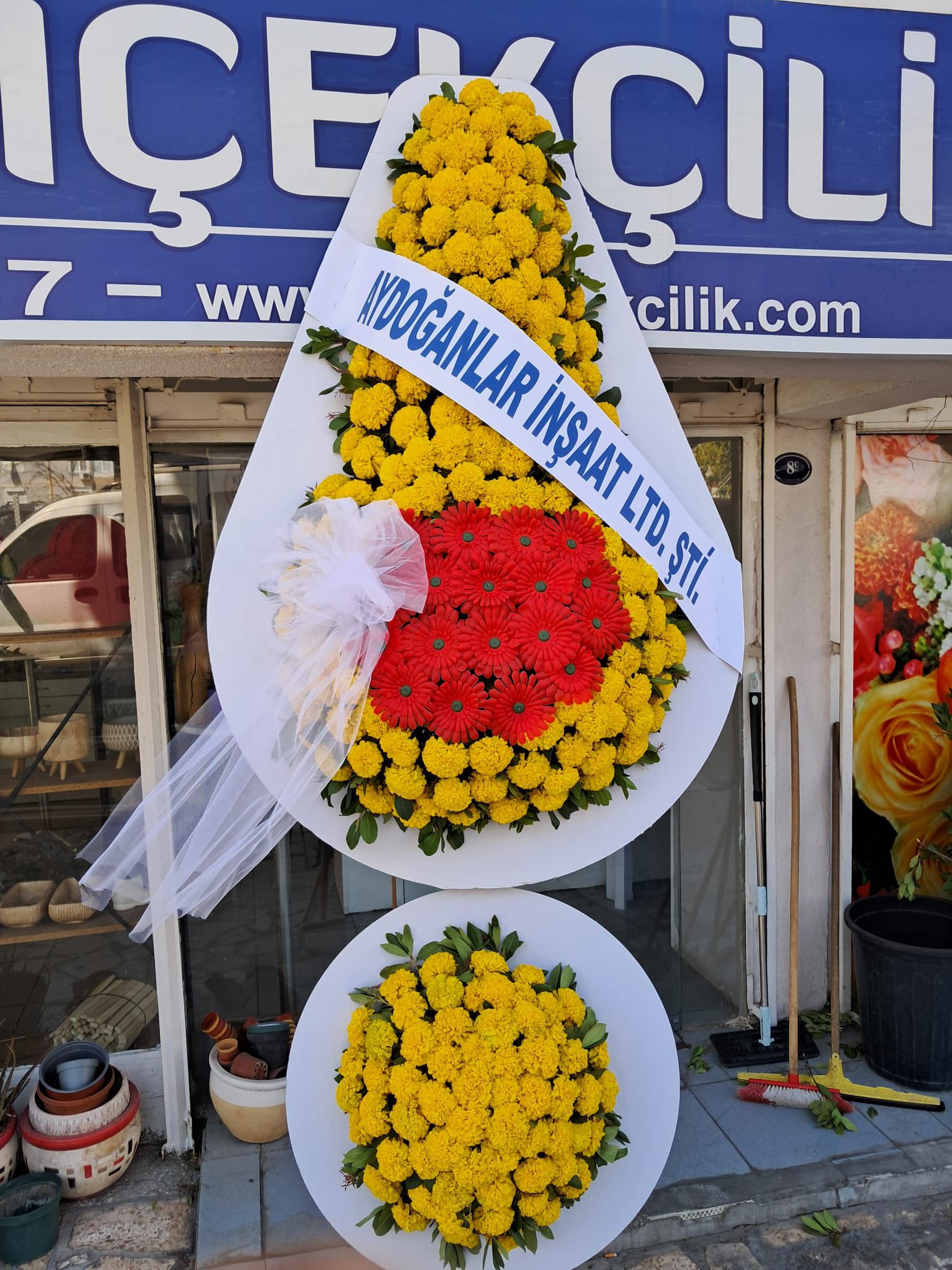 Çiftli Canlı ve Kalıcı Açılış Çelenk